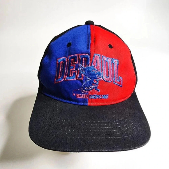 Magic Other - Vintage Magic by Bee Depaul Blue Demons Panel Snapback Hat 90s Blue Red Black